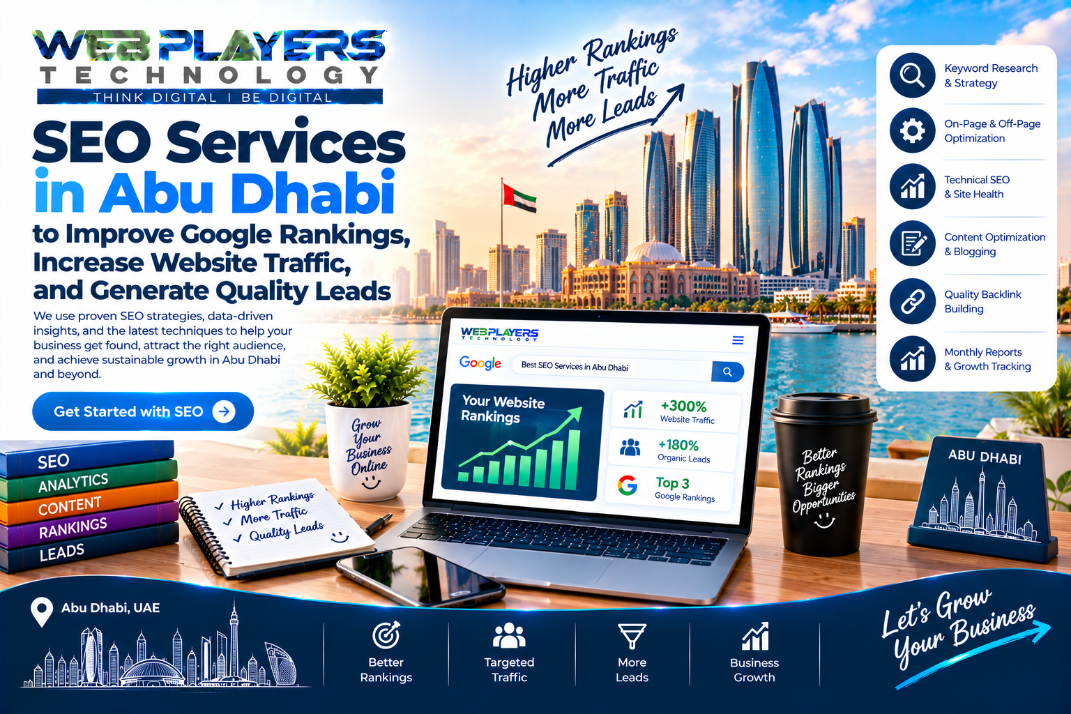 SEO Services in Abu Dhabi to Improve Google Rankings, Increase Website Traffic, and Generate Quality Leads